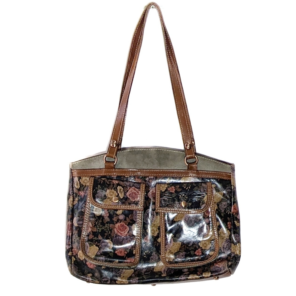 Patricia Nash Peruvian Floral painting pattern Leather Tote handbag